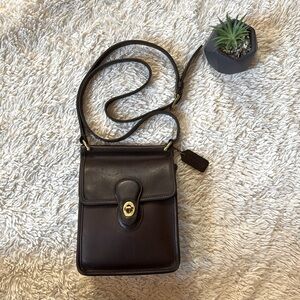👜Vintage Coach 9930 Murphy Willis Crossbody Bag Leather Dark Brown